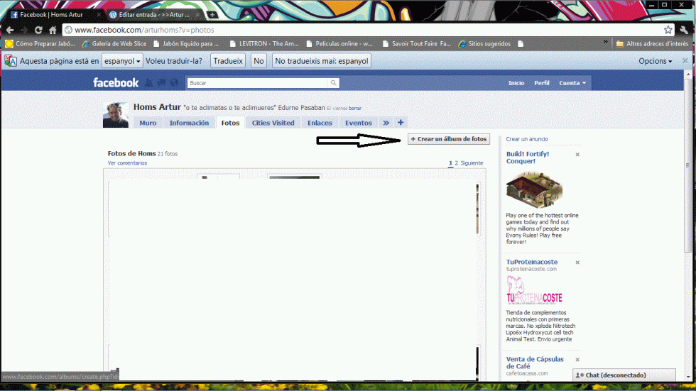 Crear album en Facebook