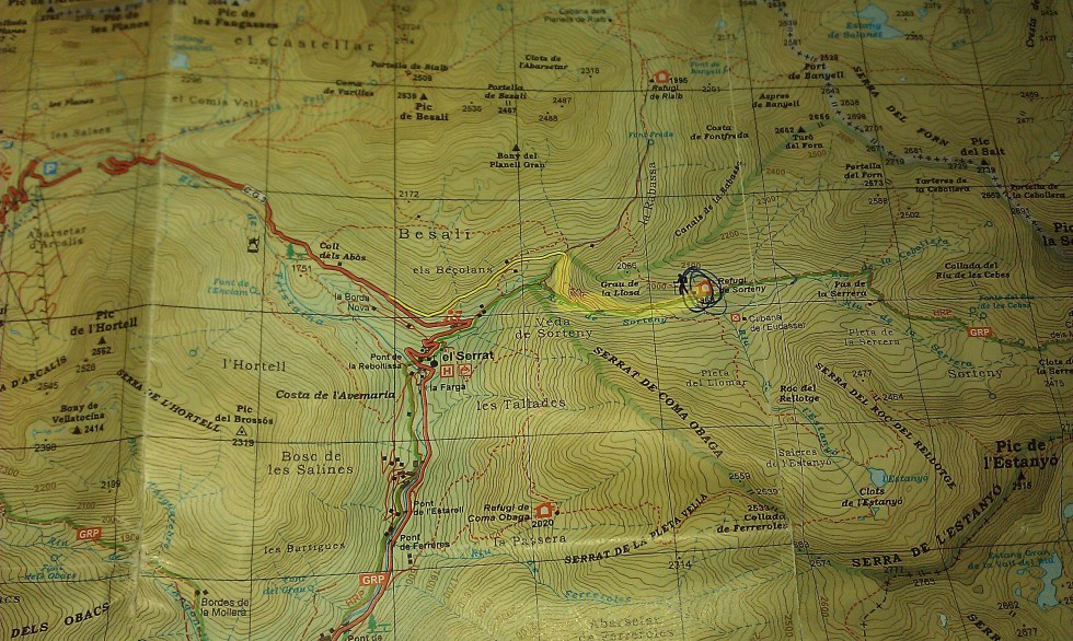 Mapa ruta a Refugio de sorteny