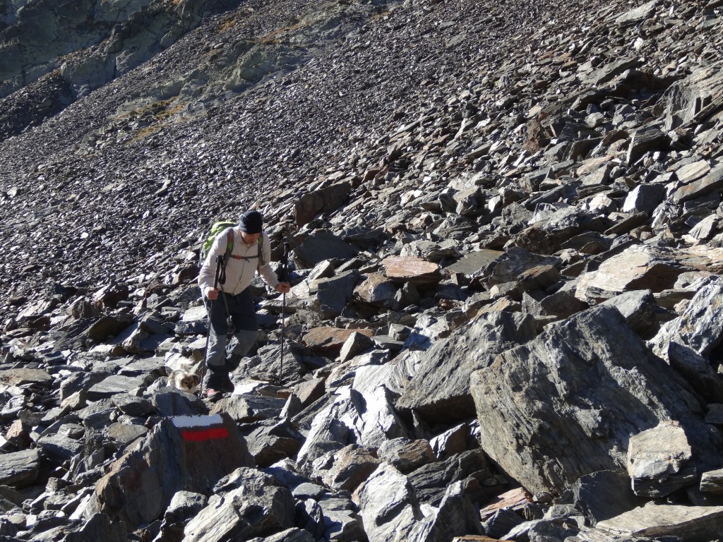 Sendero de piedra hacia el collado dels estanys forcats